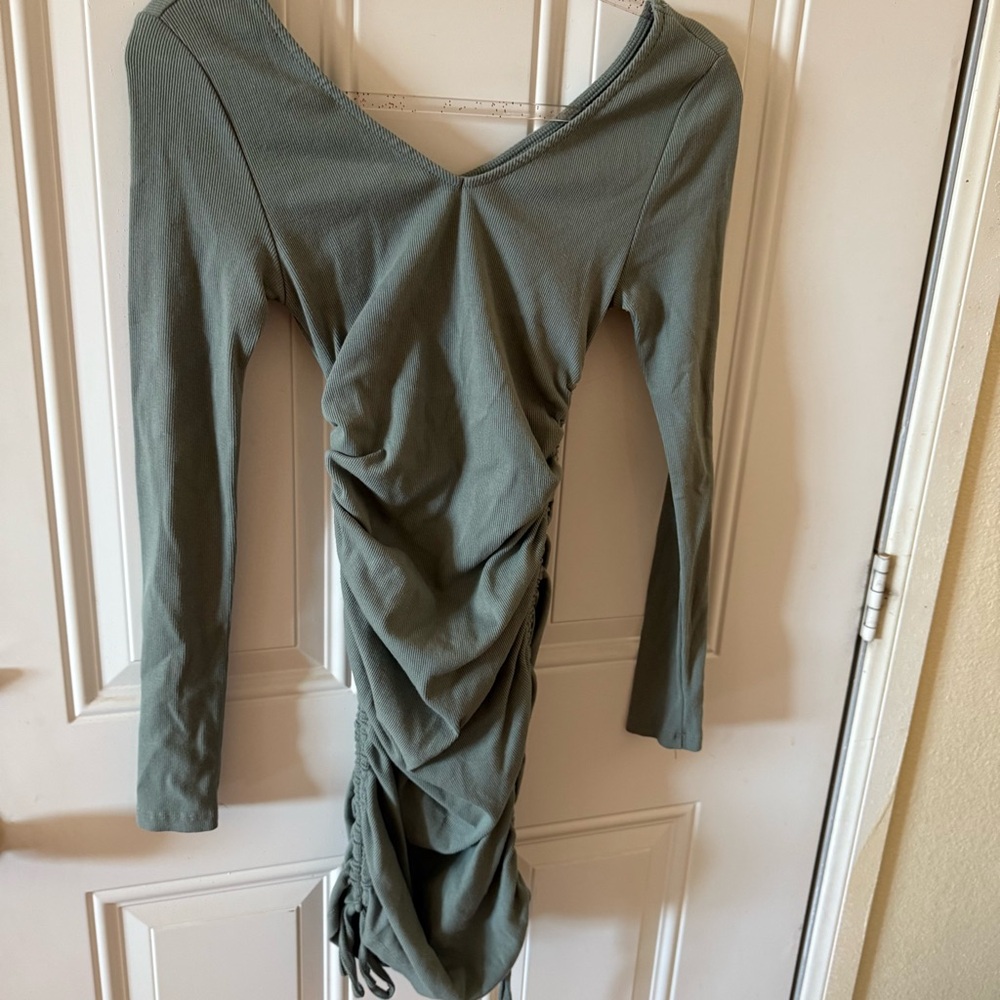 Elegant Green Ruched Dress